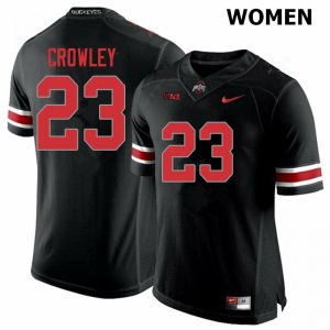 NCAA Ohio State Buckeyes Women's #23 Marcus Crowley Blackout Nike Football College Jersey BDF6345AI